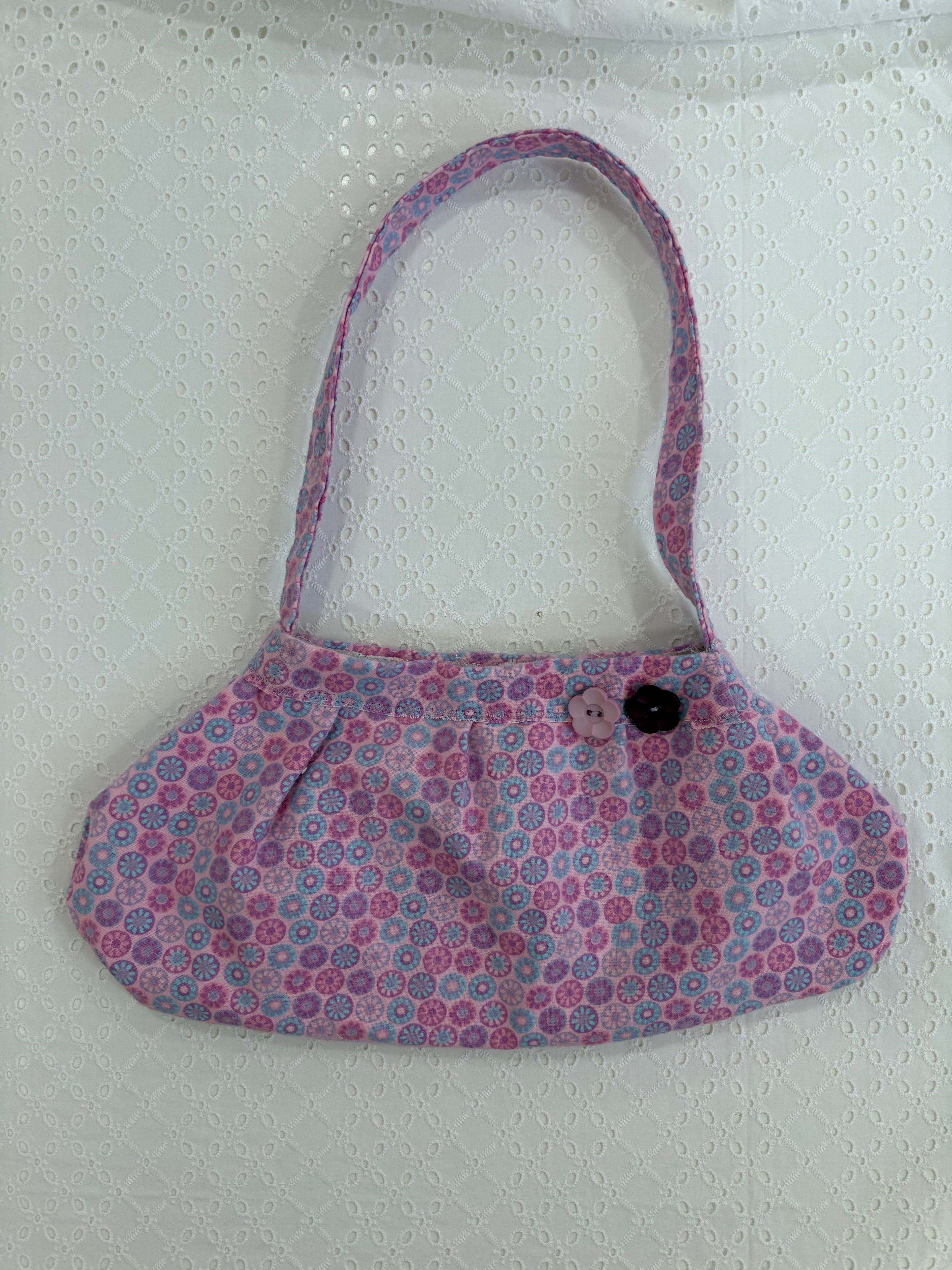 *•Purple flower button bag •*