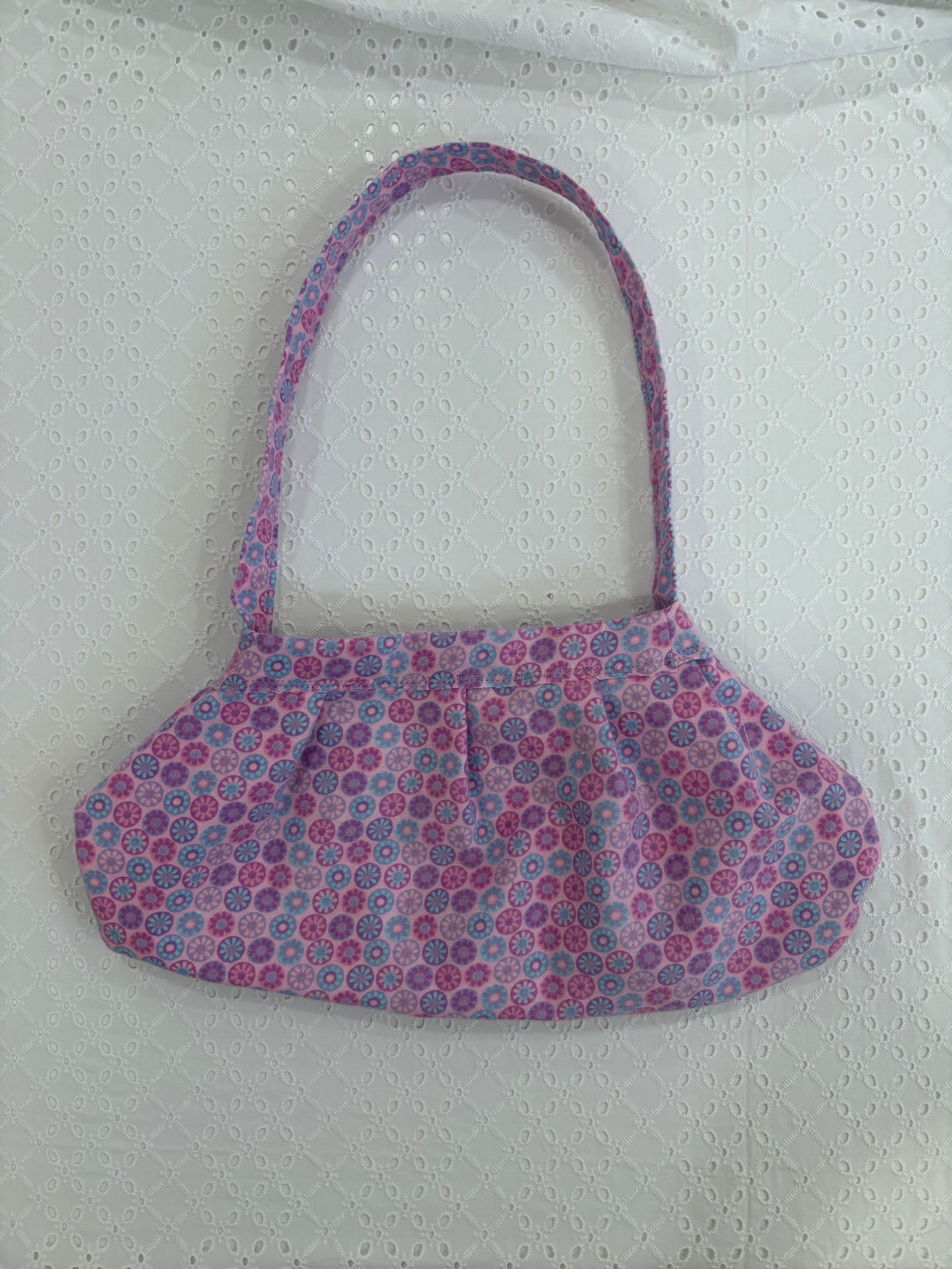*•Purple flower button bag •*