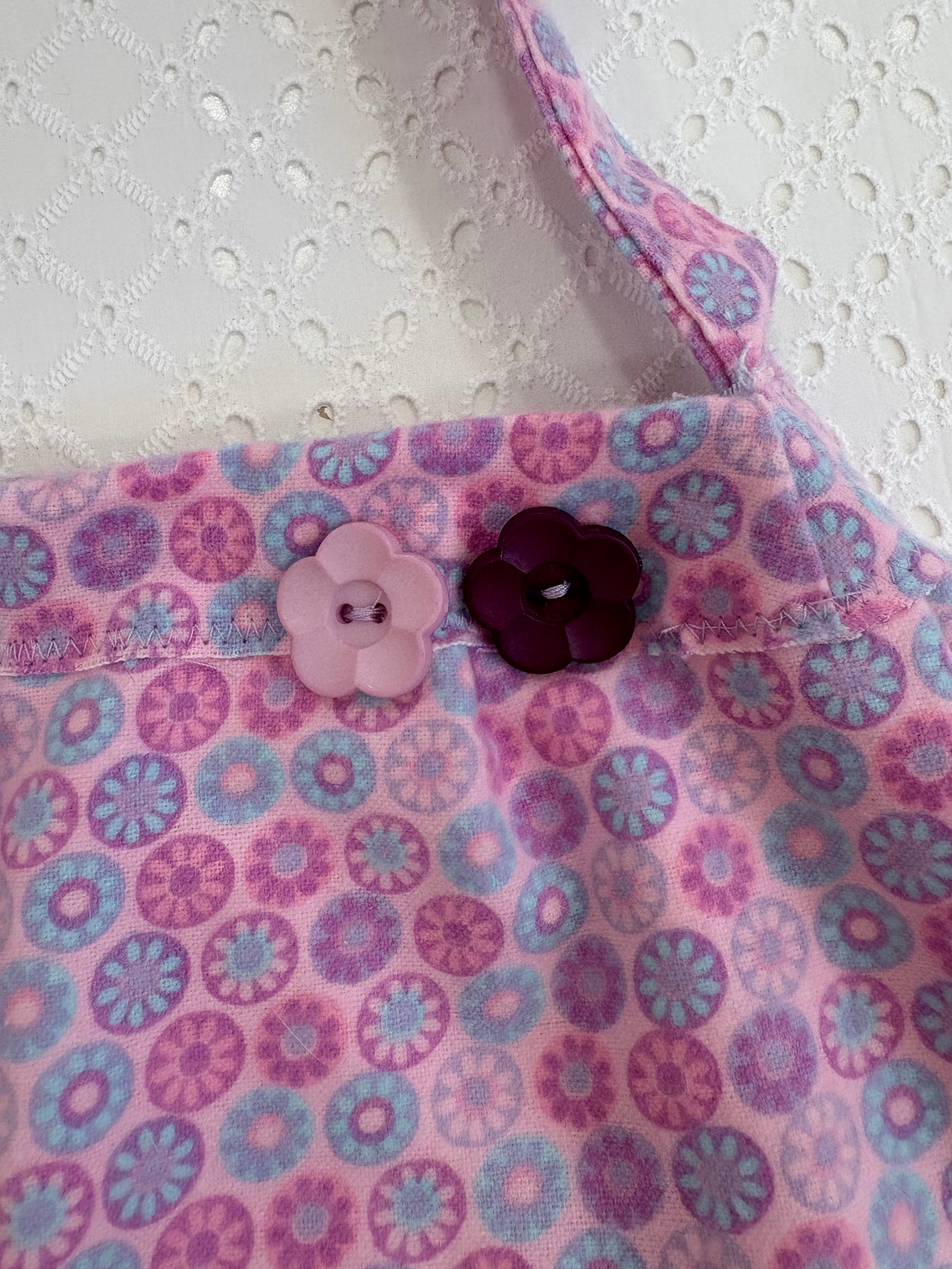 *•Purple flower button bag •*
