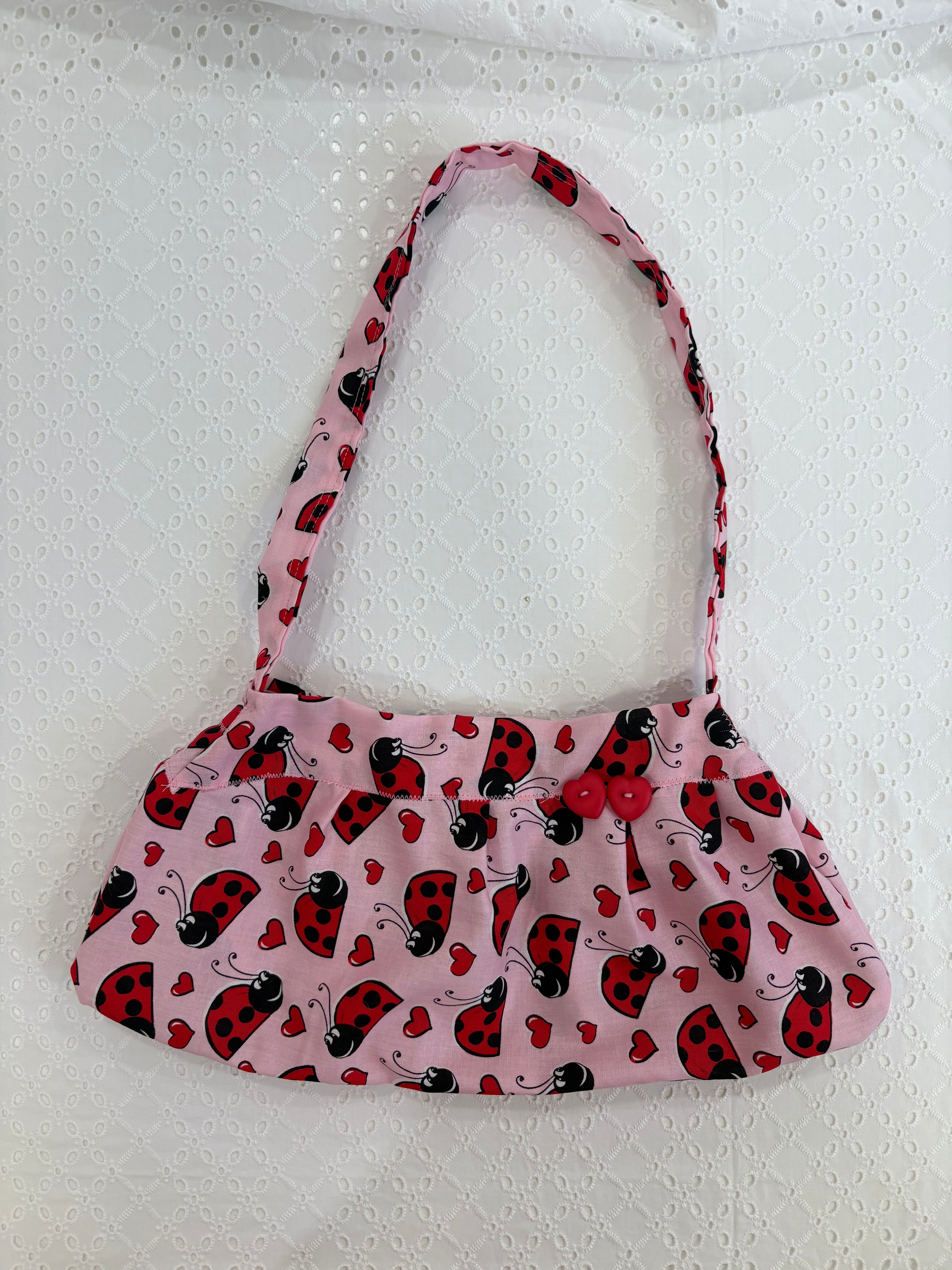 *• Ladybug hearts button bag •*